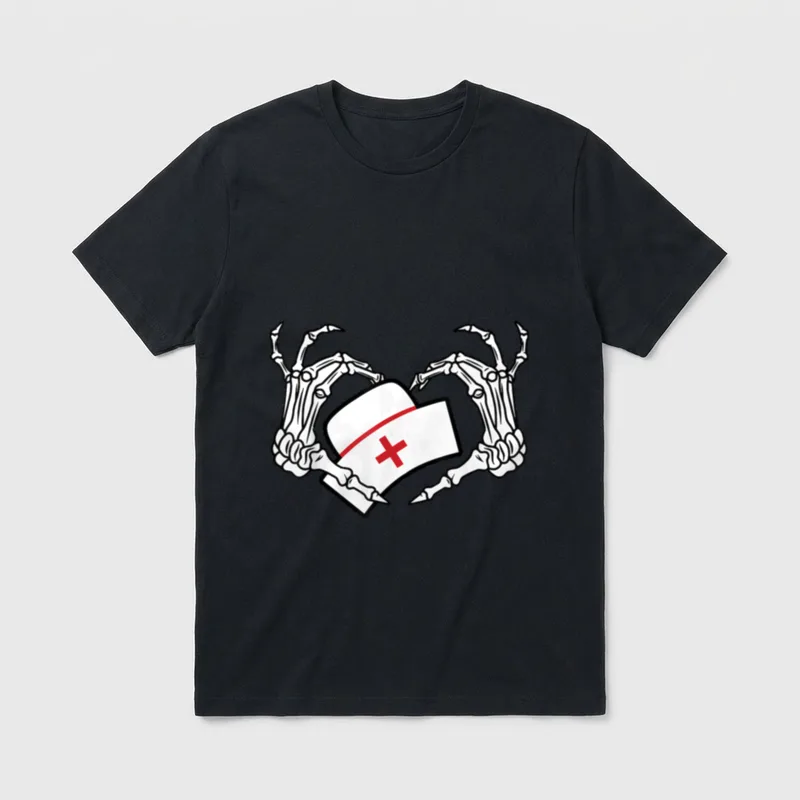 Skeleton Hand Heart Lazy DIY Halloween T-Shirt – Classic T-Shirt in Black