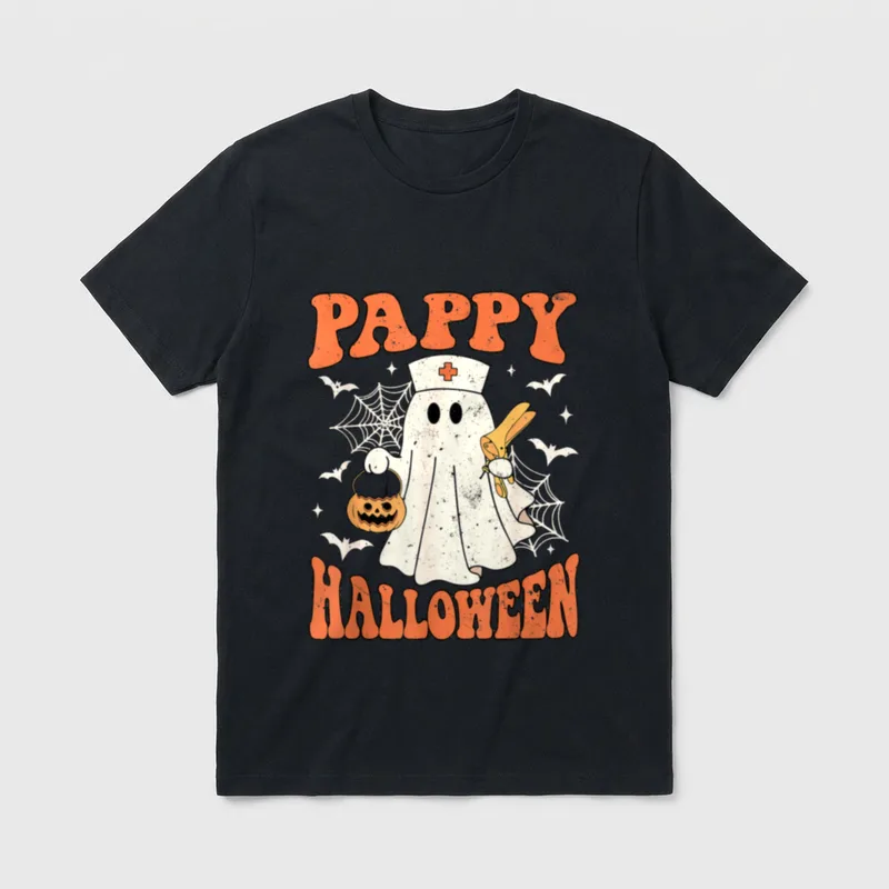 Boo Ghost Nurses Pappy Halloween OBGYN T-Shirt – Classic T-Shirt in Black