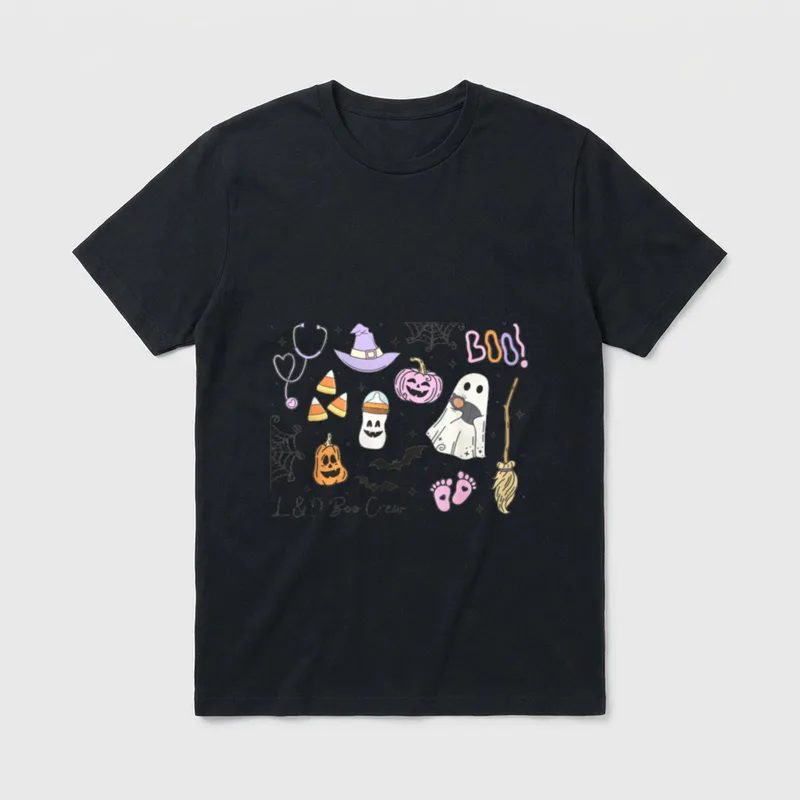 Labor and Delivery Nurse Halloween Pumpkin T-Shirt – Classic T-Shirt in Black