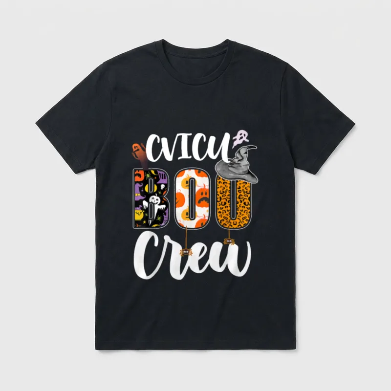 Boo Crew Ghost Funny Halloween Nurse T-Shirt – Classic T-Shirt in Black