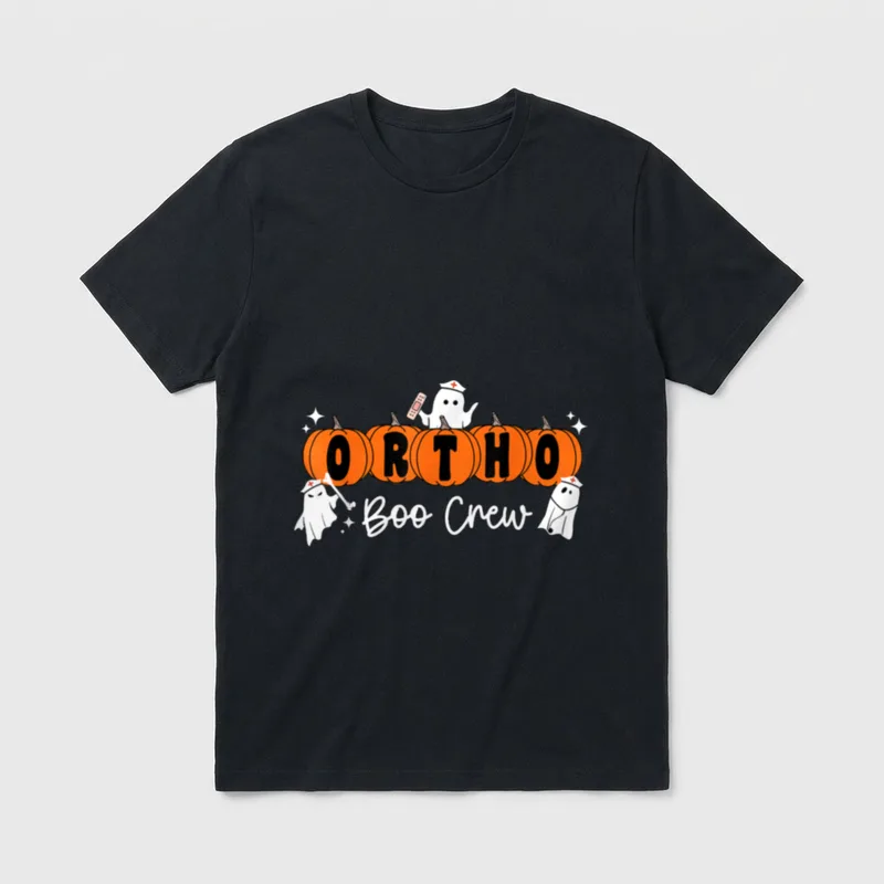 Boo Crew Ghost Pumpkin Orthopedic Nurse T-Shirt – Classic T-Shirt in Black