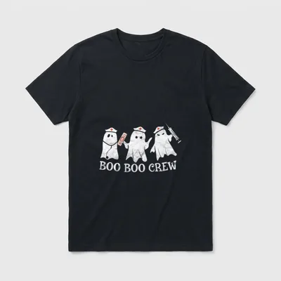 Halloween Ghost Boo Boo Crew Vintage T-Shirt – Classic T-Shirt in Black