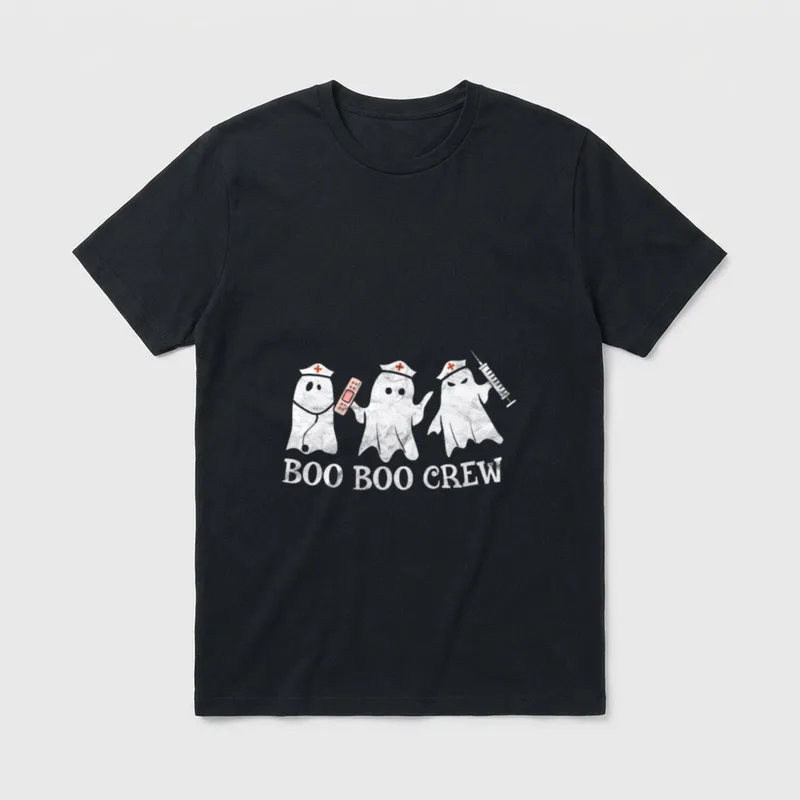 Halloween Ghost Boo Boo Crew Vintage T-Shirt – Classic T-Shirt in Black