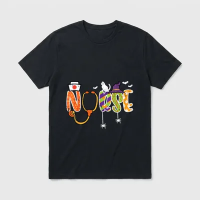 Halloween Nurse Stethoscope Cute Costume T-Shirt – Classic T-Shirt in Black
