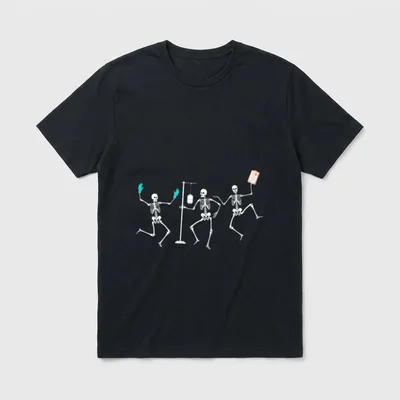 Funny Nurse Skeleton Halloween Healthcare Crew T-Shirt – Classic T-Shirt in Black