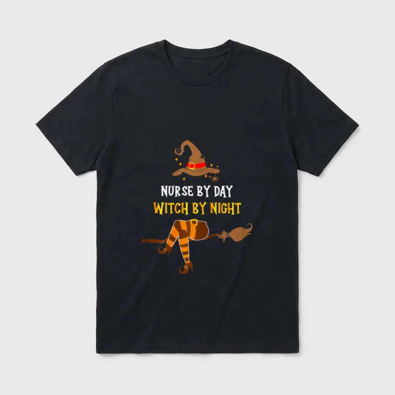 Nurse by Day Witch Night Perfect T-Shirt – Classic T-Shirt in Black