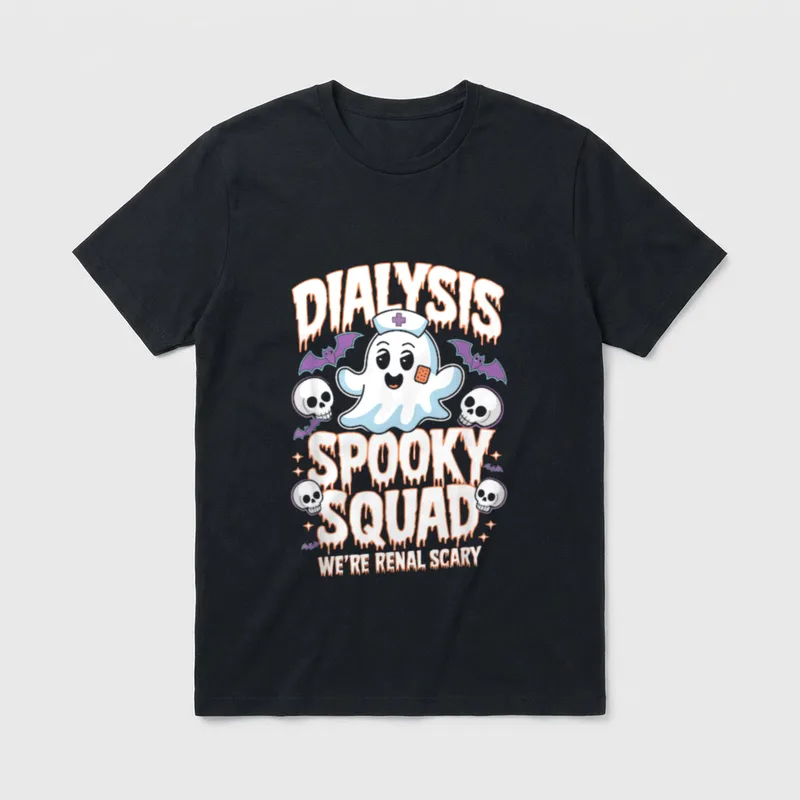 Spooky Squad We're Renal Scary Nurse T-Shirt – Classic T-Shirt in Black