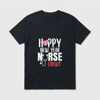Happy New Year Nurse Crew Santa's T-Shirt – Classic T-Shirt in Black