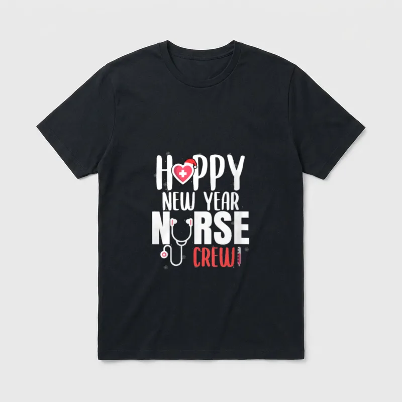 Happy New Year Nurse Crew Santa's T-Shirt – Classic T-Shirt in Black