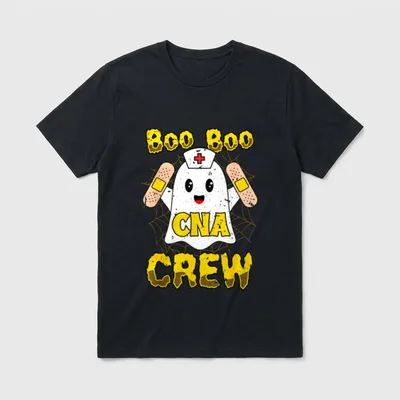 Nurse Halloween Boo Crew Cute Ghost T-Shirt – Classic T-Shirt in Black