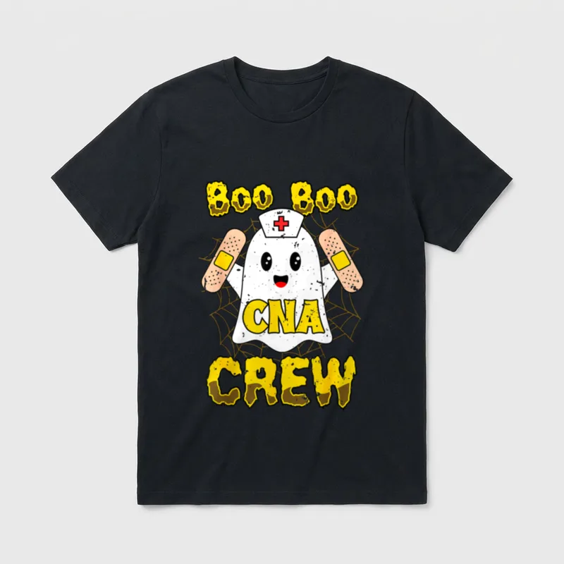 Nurse Halloween Boo Crew Cute Ghost T-Shirt – Classic T-Shirt in Black