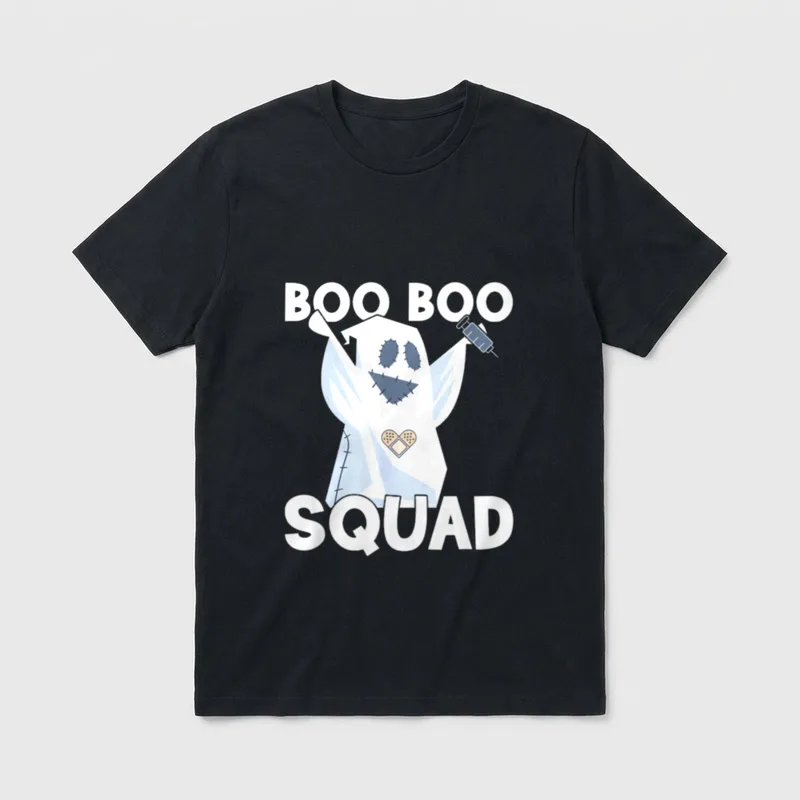 Boo Boo Squad Ghost Funny Nurse T-Shirt – Classic T-Shirt in Black