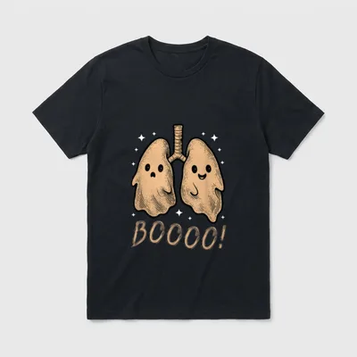 Spooky Lungs Halloween Respiratory Therapy Crew T-Shirt – Classic T-Shirt in Black