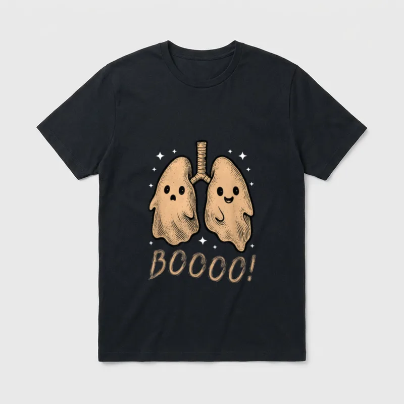 Spooky Lungs Halloween Respiratory Therapy Crew T-Shirt – Classic T-Shirt in Black