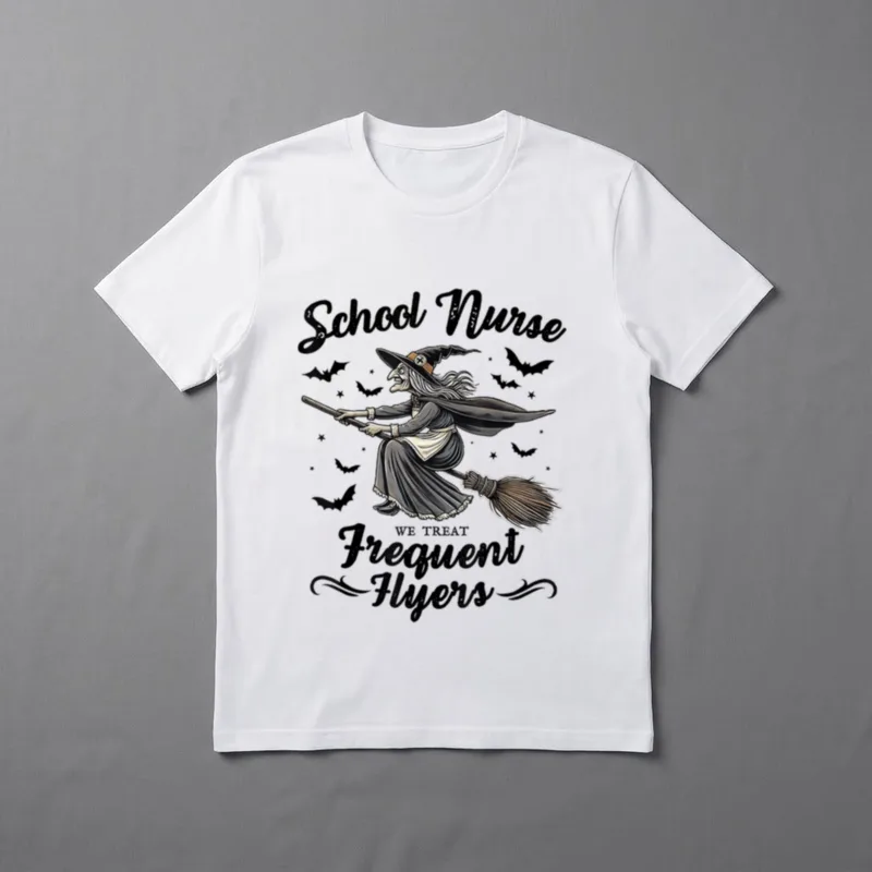 School Nurse We Treat Frequent Witch T-Shirt – Classic T-Shirt in Black