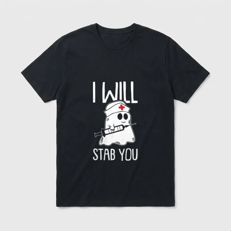 Stab You Lazy Halloween Costume RN T-Shirt – Classic T-Shirt in Black