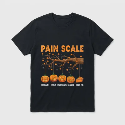 Halloween Pain Scale Nurse Humor CNA T-Shirt – Classic T-Shirt in Black