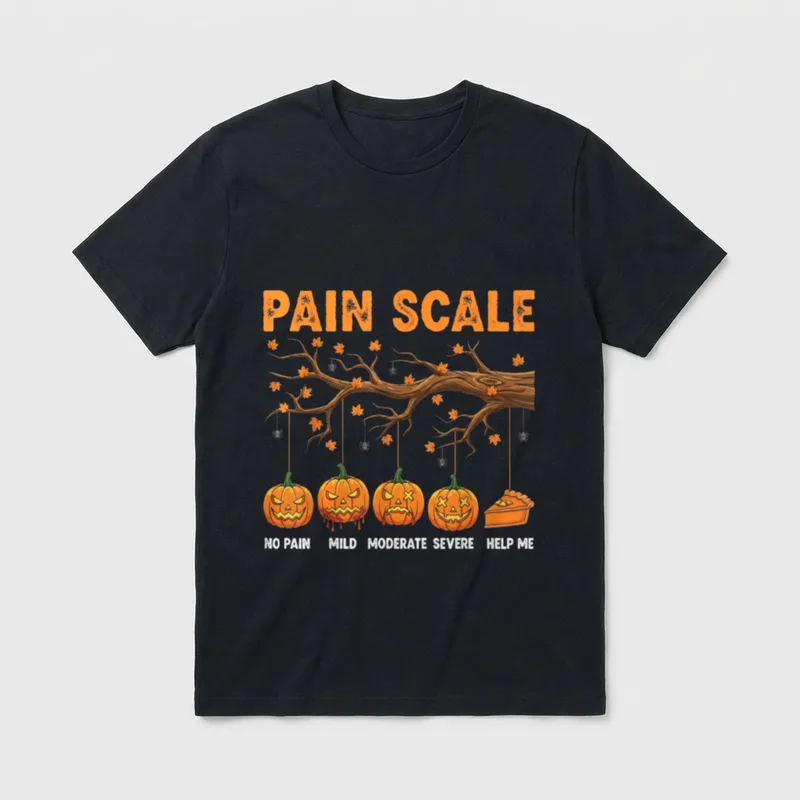 Halloween Pain Scale Nurse Humor CNA T-Shirt – Classic T-Shirt in Black
