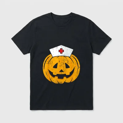 Nurse Halloween Pumpkin for RN Hospital T-Shirt – Classic T-Shirt in Black