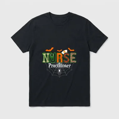 Nurse Practitioner Halloween Pumpkin Leopard T-Shirt – Classic T-Shirt in Black