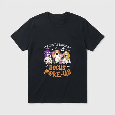 Witch Nurse Halloween T-Shirt – IT'S JUST A BUNCH OF HOCUS POKE-US – Classic T-Shirt in Black