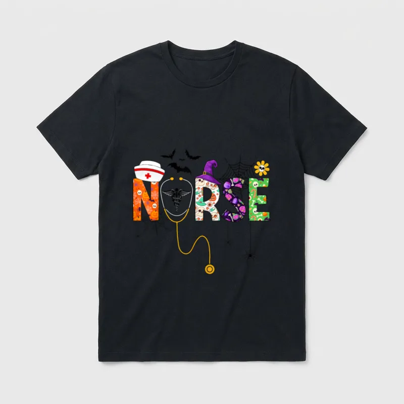 Halloween Nurse Life Funny Nursing Stethoscope T-Shirt – Classic T-Shirt in Black
