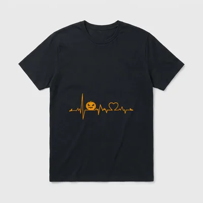 Halloween Heartbeat Pumpkin EKG Nurse Costume T-Shirt – Classic T-Shirt in Black