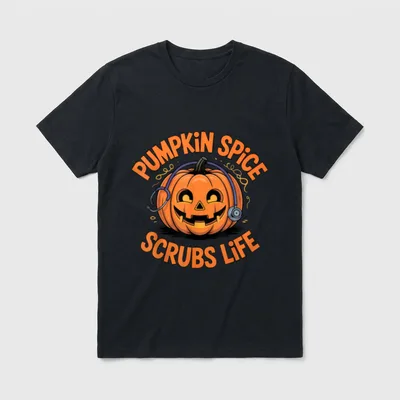 Pumpkin Spice Scrubs Life Nurse T-Shirt – Classic T-Shirt in Black