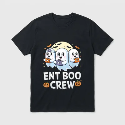 Spooky ENT Boo Crew Halloween Nurse T-Shirt – Classic T-Shirt in Black