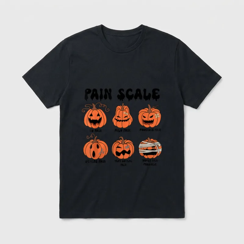 Spooky Pumpkin Fall Halloween Trauma Pain T-Shirt – Classic T-Shirt in Black