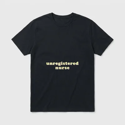 Unregistered Nurse T-Shirt – The printed words “unregistered nurse” with purple shadow – Classic T-Shirt in Black