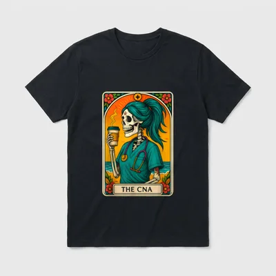 Skeleton Tarot Card Funny Certified Nurse T-Shirt – Classic T-Shirt in Black