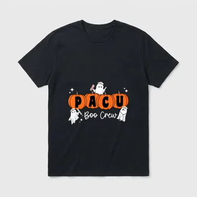 Boo Crew Ghost Pumpkin for Nurse T-Shirt – PACU Boo Crew lettering with pumpkins and ghosts – Classic T-Shirt in Black