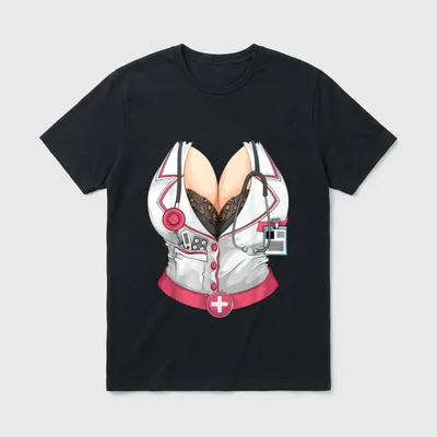 Cool Sexy Nurse Halloween Costume Fan T-Shirt – Classic T-Shirt in Black