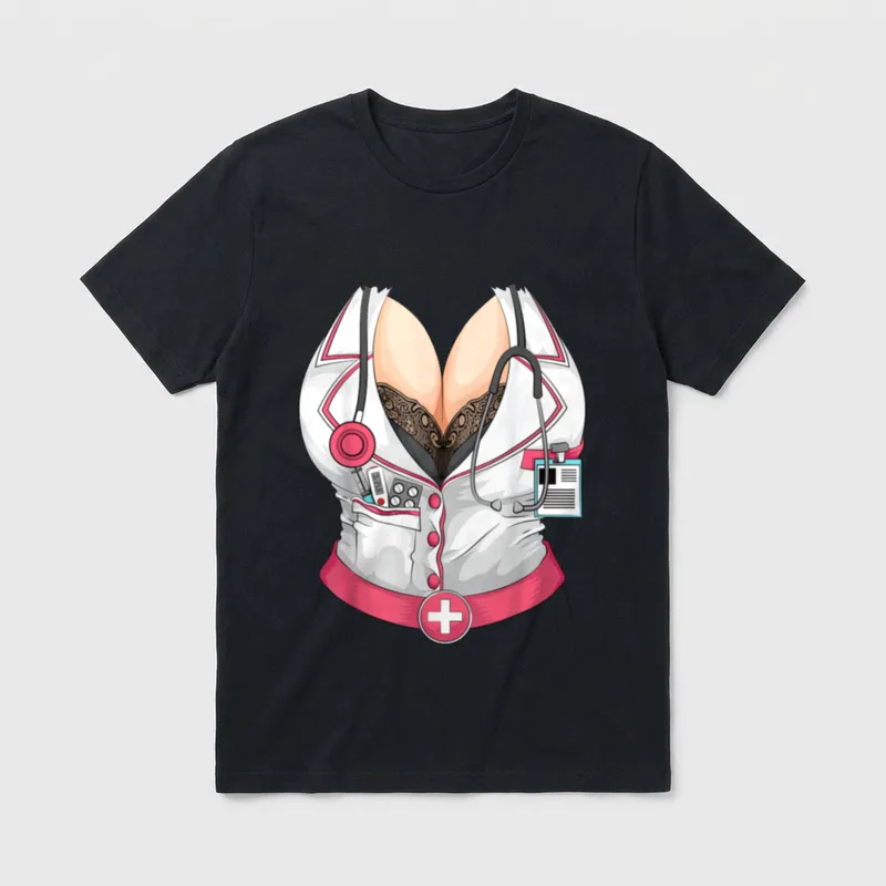 Cool Sexy Nurse Halloween Costume Fan T-Shirt – Classic T-Shirt in Black