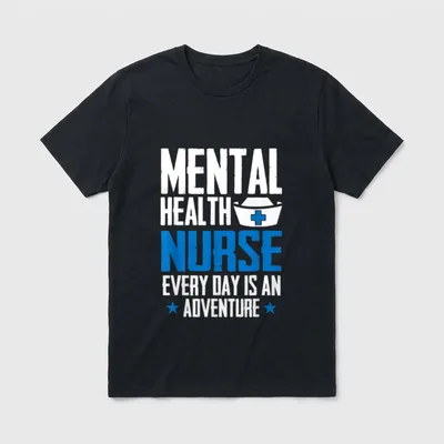 Nurse Costume Essential T-Shirt – Mental health nurse adventure motto with cap and stars – Classic T-Shirt in Black
