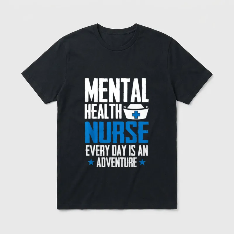Nurse Costume Essential T-Shirt – Mental health nurse adventure motto with cap and stars – Classic T-Shirt in Black
