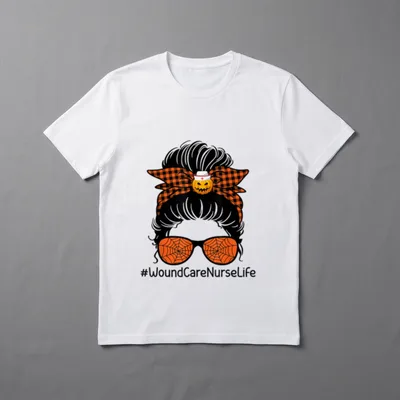 Wound Care Nurse Halloween Pumpkin Messy T-Shirt – Classic T-Shirt in Black