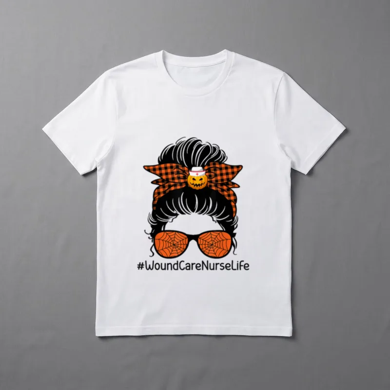 Wound Care Nurse Halloween Pumpkin Messy T-Shirt – Classic T-Shirt in Black