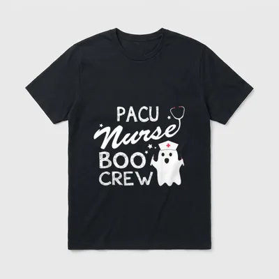 Pacu Nurse Boo Crew Funny Halloween T-Shirt – Classic T-Shirt in Black