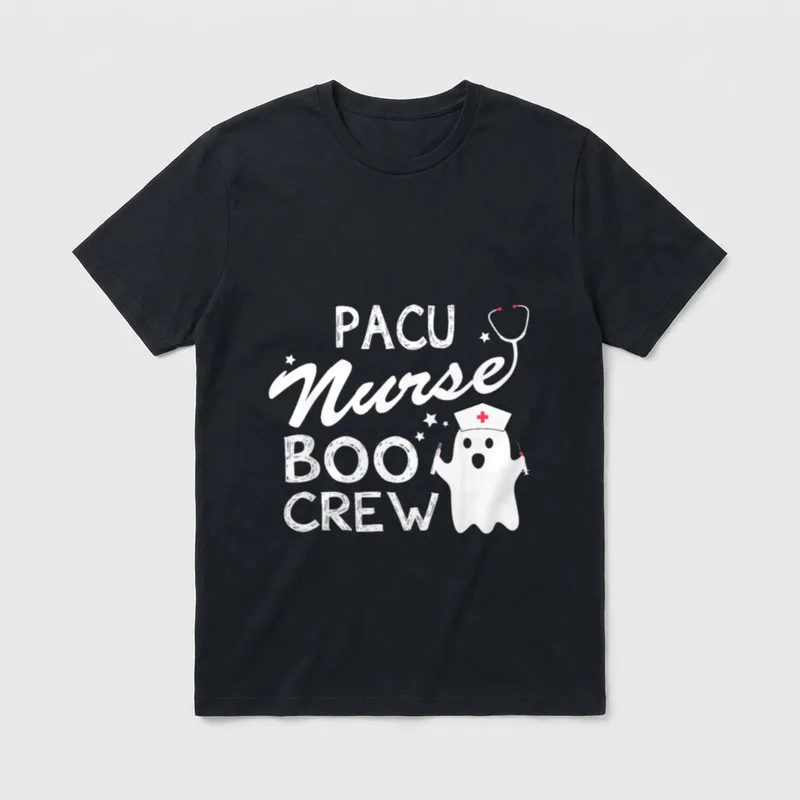 Pacu Nurse Boo Crew Funny Halloween T-Shirt – Classic T-Shirt in Black