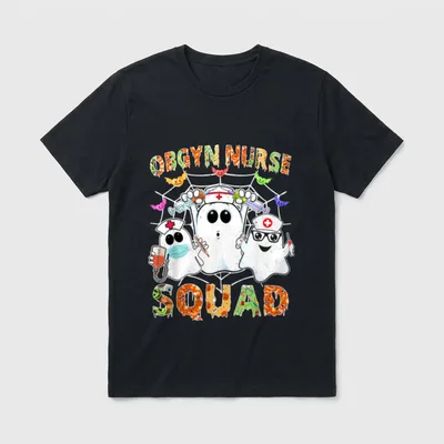 OBGYN Nurse Squad Boo Halloween Matching T-Shirt – Classic T-Shirt in Black