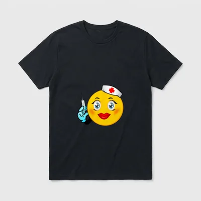 Nurse Emoticon Face Funny Costume T-Shirt – Classic T-Shirt in Black