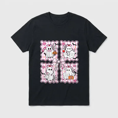 Spooky Season Halloween Ghost Nurse Coquette T-Shirt – Classic T-Shirt in Black