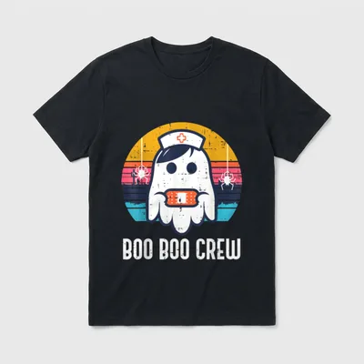 Halloween Nurse Ghost Boo Boo Grab T-Shirt – Classic T-Shirt in Black