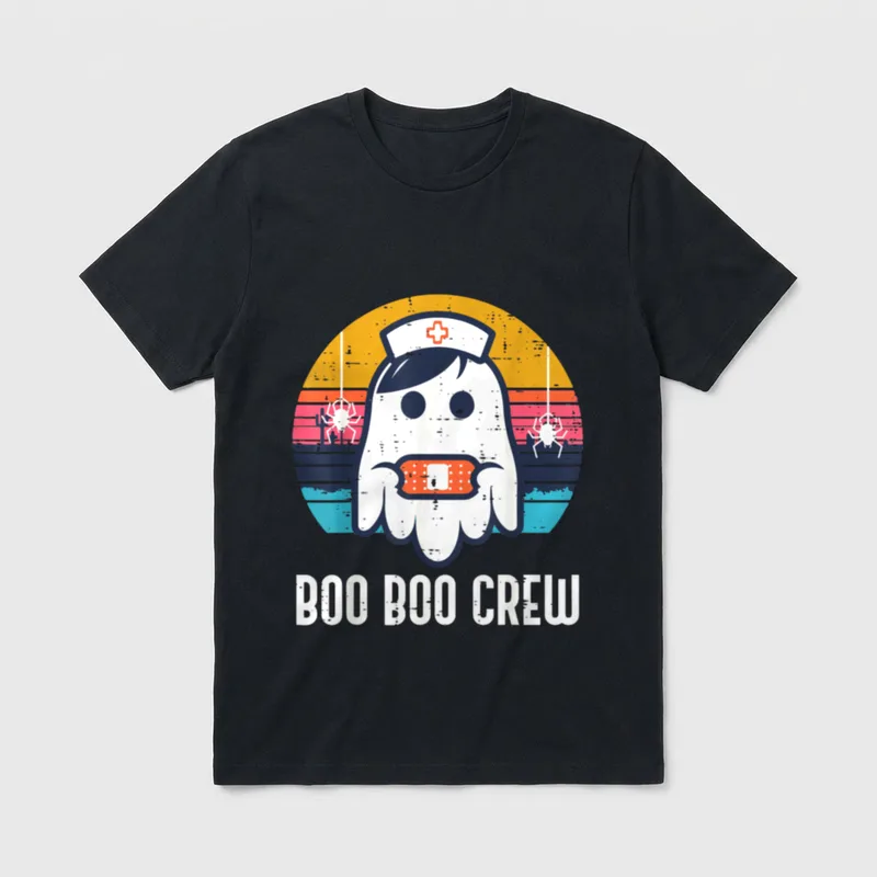 Halloween Nurse Ghost Boo Boo Grab T-Shirt – Classic T-Shirt in Black