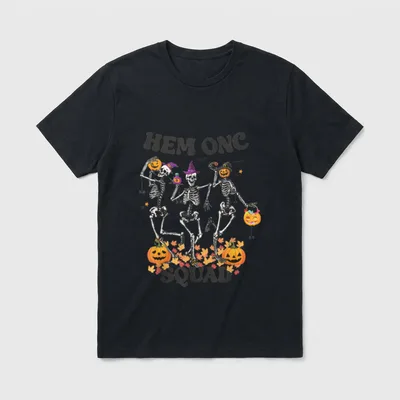 Hemonc Nurse Halloween Skeleton Hematology Oncology T-Shirt – Classic T-Shirt in Black