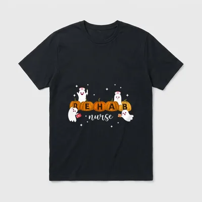 Rehab Nurse Pumpkin Halloween Nursing Health T-Shirt – Classic T-Shirt in Black