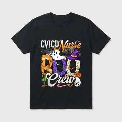 CVICU Nurse Boo Crew Halloween Ghost T-Shirt – Classic T-Shirt in Black