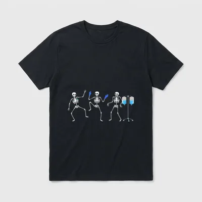 Nurse Skeleton Halloween Healthcare Crew T-Shirt – Classic T-Shirt in Black